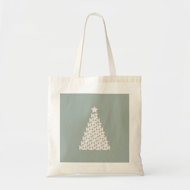 Sage Green Christmas Tree Tragetasche (Vorne)