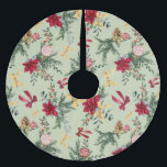 Sage Green Christmas Winter Greenery & Bow Pattern Polyester Weihnachtsbaumdecke<br><div class="desc">Diese Sammlung besticht durch elegante Aquarellwiesen,  festliche Gärten und goldene Akzente für einen zeitlosen Ferienaufenthalt.</div>