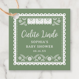 Sage Green Cielito Lindo Talavera Babydusche Geschenkanhänger