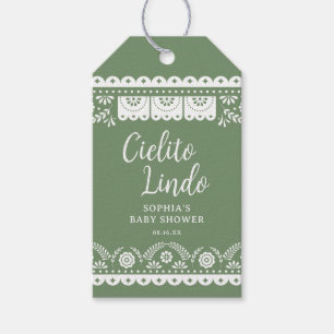 Sage Green Cielito Lindo Talavera Babydusche Geschenkanhänger