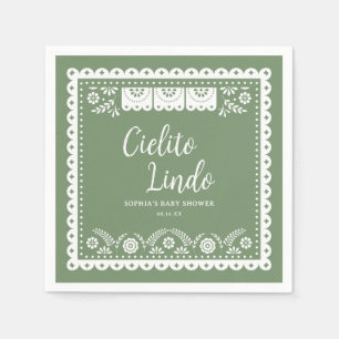 Sage Green Cielito Lindo Talavera Babydusche Serviette