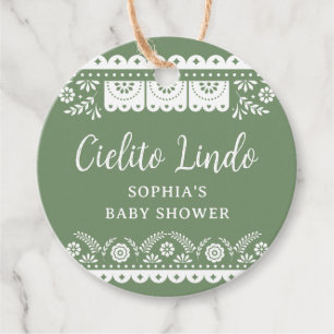 Sage Green Cielito Lindo Talavera Mexican Baby Sho Geschenkanhänger