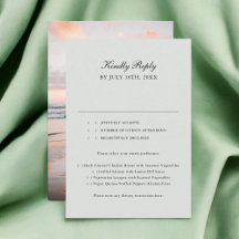 Sage Green Classic Calligraphy Foto Wedding RSVP