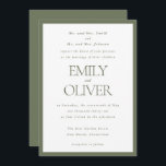 Sage Green Classic Frame Wedding Parents Host Einladung<br><div class="desc">Machen Sie Ihre Hochzeitsankündigung unvergesslich mit diesem Sage Green Formal Elegant Wedding Einladung Template. Diese dunkelweiss grüne und weiße Einladung ist perfekt für die Eltern konzipiert, die den besonderen Tag ausrichten. Sie besticht durch ihren raffinierten, grünen Rahmen und die elegante Typografie für die Namen des Ehegatten und die Informationen zur...</div>