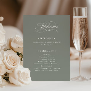 Sage Green Classic Luxe Wedding Willkommen Programm