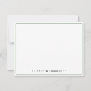 Sage Green Classic Single Border Mitteilungskarte