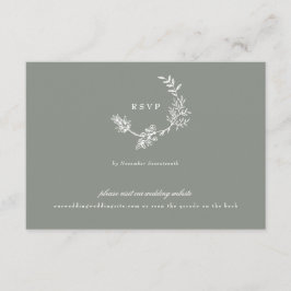 Sage Green Classigram QR CODE Hochzeitskranz RSVP Karte