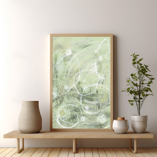 Sage Green Contemporary Abstract art Poster (Von Creator hochgeladen)
