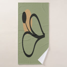 Sage Green Contemporary Botanical  Badehandtuch