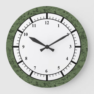 Sage Green Cork Look Holzkörner Große Wanduhr