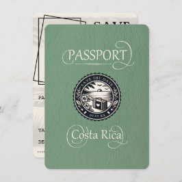 Sage Green Costa Rica Passport Save The Date
