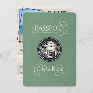 Sage Green Costa Rica Passport Save The Date