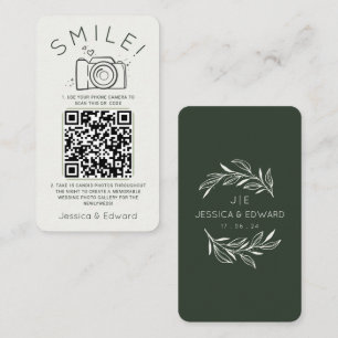 Sage Green Cream Memorable Fotos Qr Code Hochzeit Platzkarte