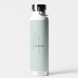 Sage Green | Custom Monogram Script Name Stylish Trinkflasche