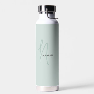 Sage Green | Custom Monogram Script Name Stylish Trinkflasche