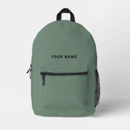 Sage Green Custom Name Backpack Bedruckter Rucksack