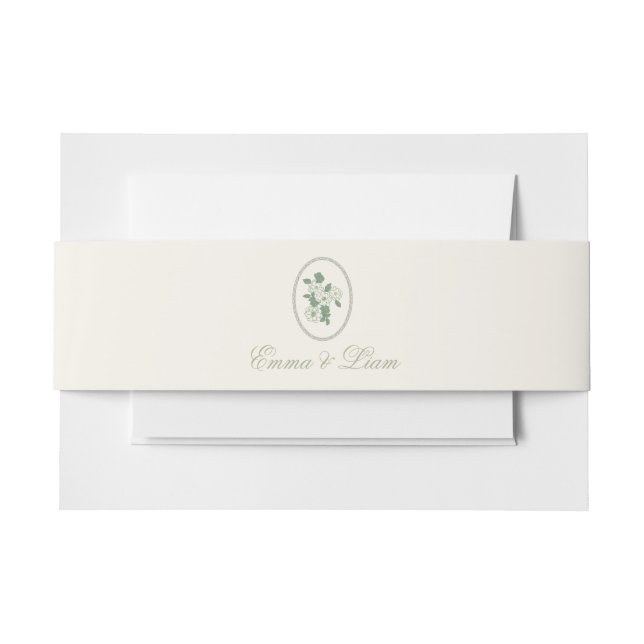 Sage Green Custom Wedding Belly Band (Vorderseite Beispiel)