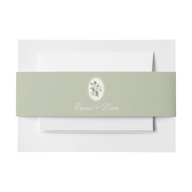 Sage Green Custom Wedding Belly Band (Vorderseite Beispiel)