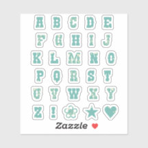 Sage Green Dainty Floral Monogram Alphabet Letters