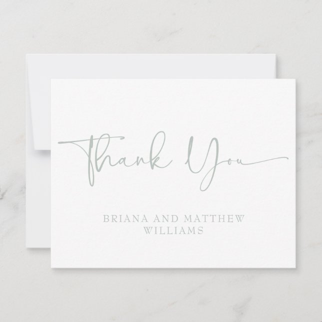 Sage Green Danke Card (Vorderseite)