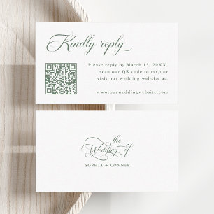 Sage Green Delicate Elegante Wedding UAWG Begleitkarte