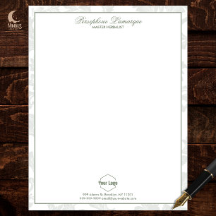 Sage Green Delicate Letterhead Kräutergeschäft Briefbogen