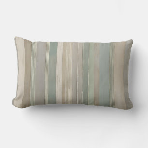 Sage Green Dusty Blue Taupe Gray Bauernhof Streife Lendenkissen