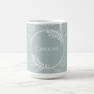 Sage Green Elegane Damask Personalisierte Kaffee T Kaffeetasse