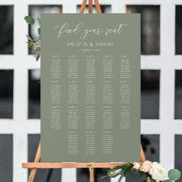 Sage Green Elegant 18 Tische Seating Chart Poster