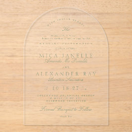 Sage Green Elegant Calligraphy Formal Wedding Acryleinladungen