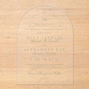 Sage Green Elegant Calligraphy Formal Wedding Acryleinladungen