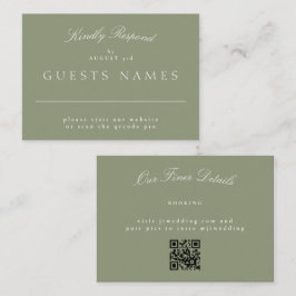 Sage Green Elegant Classic Wedding QR CODE UAWG Mitteilungskarte