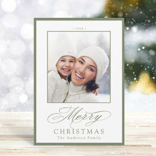 Sage Green Elegant Frohe Weihnachten Foto