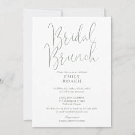 Sage Green Elegant Script Bridal Bunch Dusche Einladung