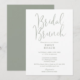 Sage Green Elegant Script Bridal Bunch Dusche Einladung