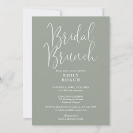 Sage Green Elegant Script Bridal Bunch Dusche Einladung