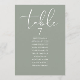Sage Green Elegant Seating Plan Table Number Einladung