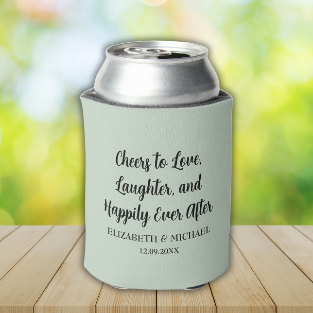 Sage Green Elegant Wedding Cheert zur Liebe Dosenkühler (Sage Green Elegant Wedding Cheers to Love Can Cooler)