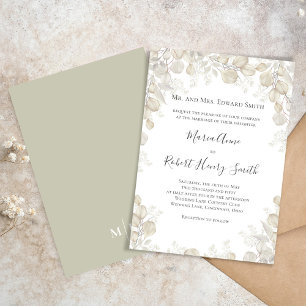 Sage Green Elegant Wedding Formal Einladung