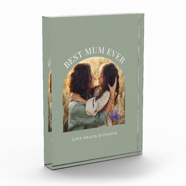 Sage green elegante arch Foto typography best mum (Links)