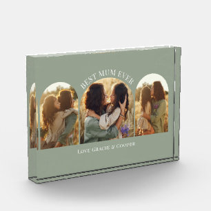 Sage green elegante Arch Multi Foto Best Mum