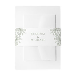 Sage Green Elegante Botanische Hochzeit Einladungsbanderole