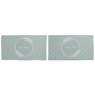 Sage Green Elegante Damask Kissenbezug