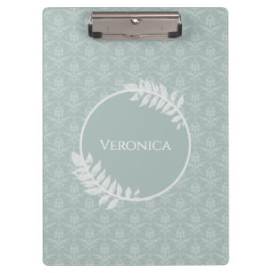 Sage Green Elegante Damask Klemmbrett