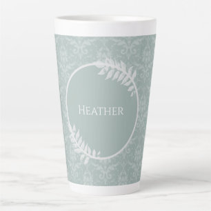 Sage Green Elegante Damask Personalisiert Milchtasse