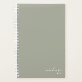 Sage Green Elegante Einfach Minimalistisch Persona Planer