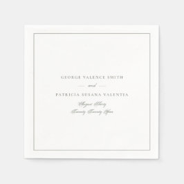 Sage Green Elegante Kalligrafie Gerahmt Hochzeit Serviette