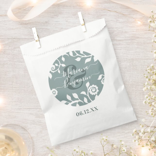 Sage Green Elegante Personalisierte Hochzeit Geschenktütchen (Ausgeschnitten)