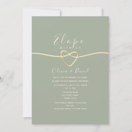 Sage Green Elopement & Empfang Einladung