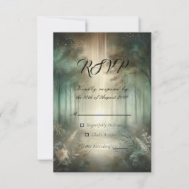 Sage Green Enchanted Forest Radiance RSVP Karte